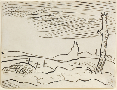 Battlefield, 1917 (watercolour, Ink and pencil on paper)