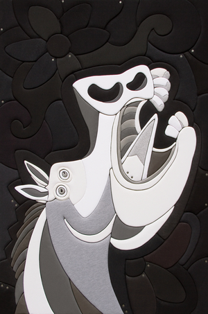 318 Picasso Re Loaded - Picasso Horse, PA, 2014 (Sculpture and fabrics from Clothes)