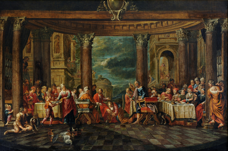 Mary Magdalen washing Christ's Feet in the House of Simon Levi, c.1600 (oil on canvas)