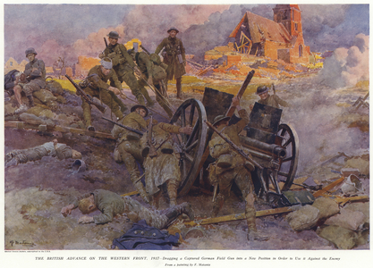 The British Advance on the Western Front (colour litho)