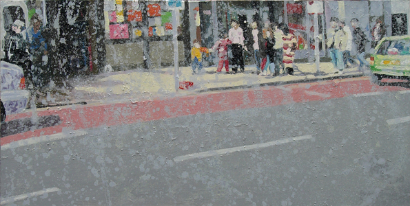 Across the road, 2003 (oil on canvas)
