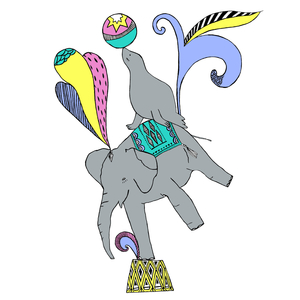 Balancing Act, 2016 (pen and ink, digitally coloured)