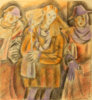 Russian Women of the 1990s, 1993 (colour pencil on paper)