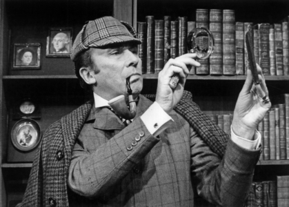 Ray Gerome As Sherlock Holmes in Play "the Hound of Baskervilles" April 20, 1974 (photo)