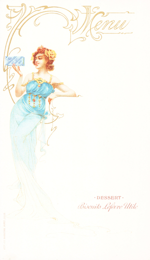 Menu card.  French (chromolitho)