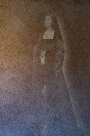 Wall texture with a nun like a ghost, 2019 (photo)