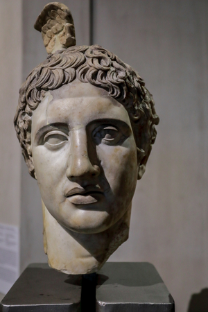 Head of Hermes,  2nd century (marble sculpture)