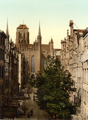 Frauengasse, Danzig, West Prussia, Germany, c.1900 (colour litho) 
