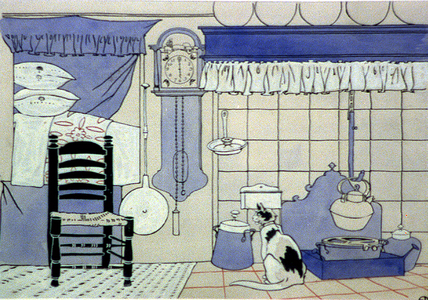 Dutch Interior with hanging kettle, Holland by Edward Penfield,