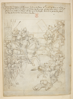 Cotton Julius E. IV, art. 6, The 'Beauchamp Pageants', c.1483 (ink on vellum)
