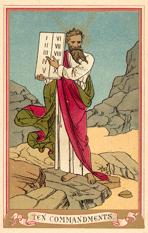 Ten Commandments (colour litho)