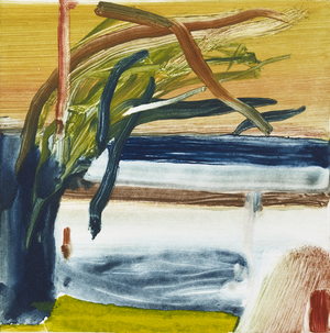 Tilting Tree, Yellow, 2018 (monotype)
