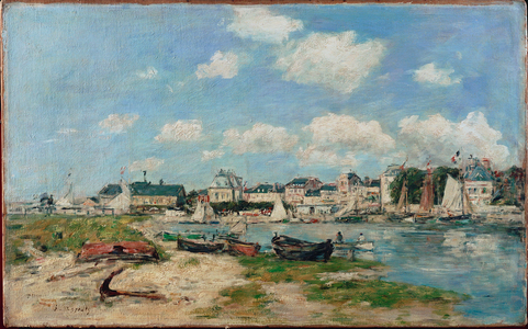 Beach at Trouville, France (oil on canvas)
