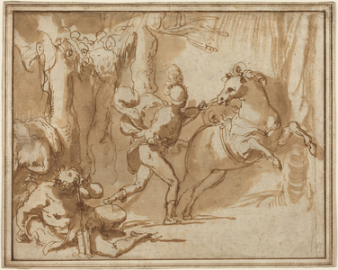 Alexander the Great and Bucephalus, c.1553 (ink and wash)