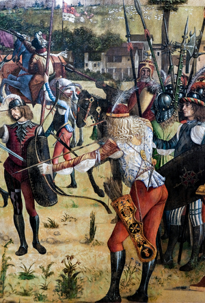 Martyrdom of the pilgrims and funeral of Saint Ursula, 1493 (oil on canvas)