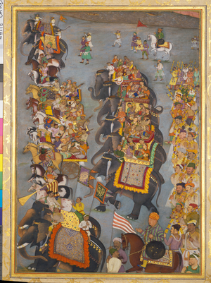 The Delivery of presents for Prince Dara-Shukoh's wedding, c. 1640-50 (w/c & metallic paints)