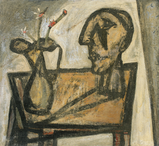Natura morta con testa su grigio, 1945