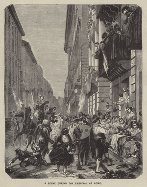 A Scene During the Carnival at Rome (engraving)
