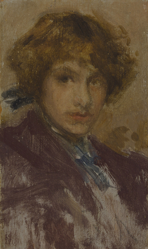 Study of a Young Girl's Head and Shoulders (Baroness de Meyer), 1896-97 (oil on panel)