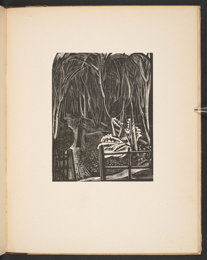 Winter Wood, illustration from "Places. 7 prints reproduced from woodblocks designed and engraved by Paul Nash, with illustrations in prose". London, William Heinemann, 1922 (engraving)