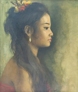 Balinese girl, 1973 (oil on canvas)