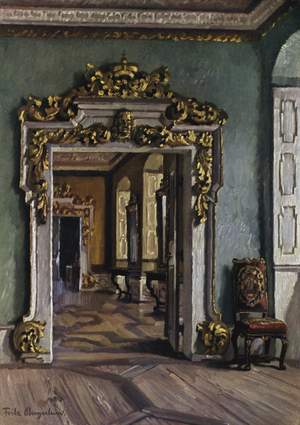 Barock Doorway in the Residence, Bamberg (colour litho)