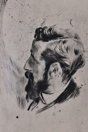 Portrait of Paul Helleu, 1900 (drypoint on paper)