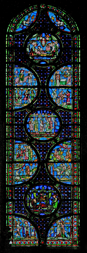 Window w0 depicting the Childhood of Christ (stained glass)