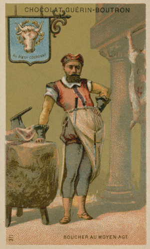 Medieval butcher (chromolitho)