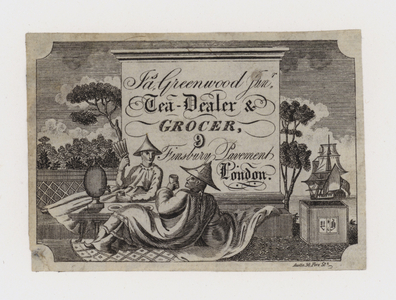 Tea Dealer and Grocer, James Greenwood, trade card (engraving)