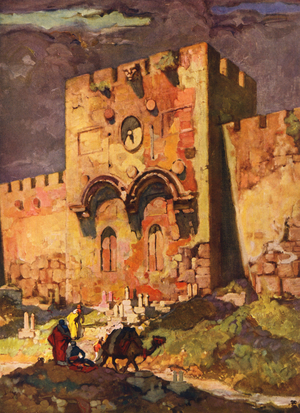 The Golden Gate, Jerusalem (colour litho)