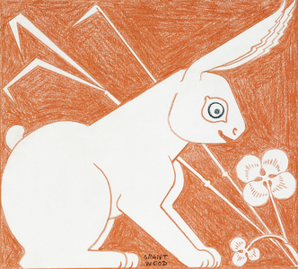 Rabbit,  (coloured pencil on paper)