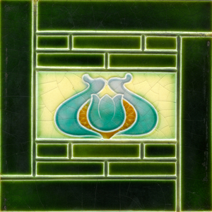 Arts & Crafts Decorative Tile, c.1910 (glazed ceramic)