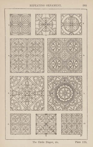 Ornament: Repeating Ornament, The Circle Diaper, etc (engraving)