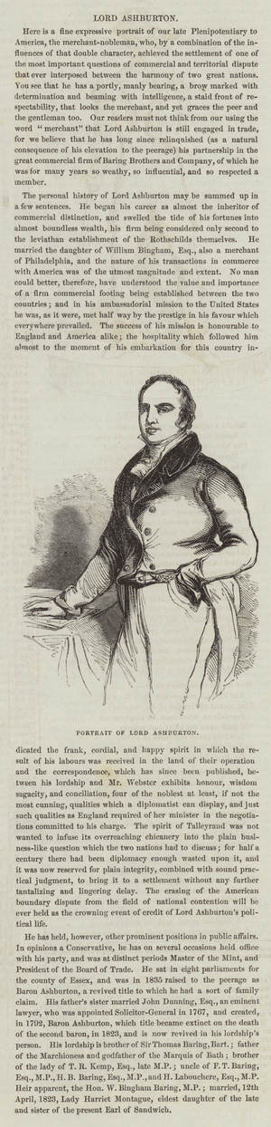 Portrait of Lord Ashburton (engraving)