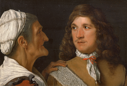A Young Man and the Procuress (oil on copper)