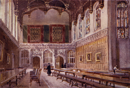 The Hall of King's College (colour litho)