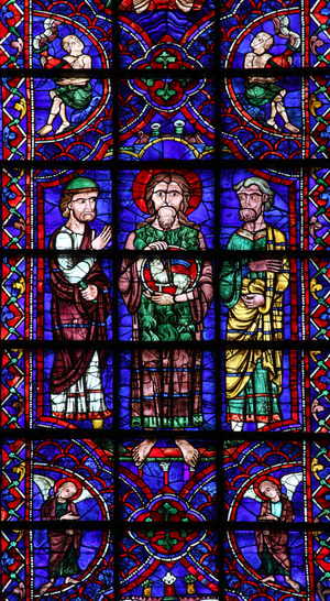 St John Baptist with Agnus Dei (w106) (stained glass)