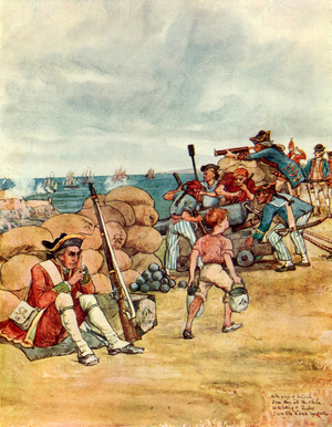At the Siege of Belle Isle (colour litho)