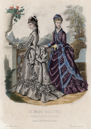 French fashion plate, late 19th century (coloured engraving)