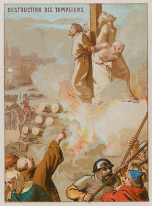 The Destruction of the Knights Templar (chromolitho)
