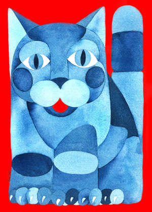 Cat, 1974 (watercolour)