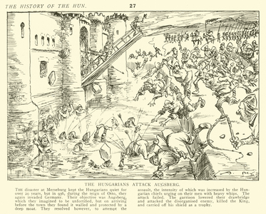 The Hungarians attack Augsberg (engraving)