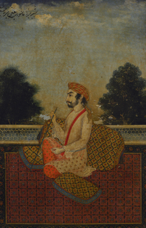 Miniature depicting a courtly scene, 16th-17th centuries, Mughal Period, India
