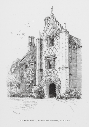 The Old Hall, Barnham Broom, Norfolk (litho)