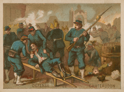 Defence of Chateaudun in 1870 (chromolitho)