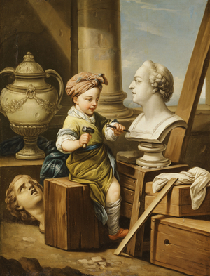 The Four Arts - Sculpture,  (oil on canvas)