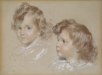 Children'S Heads (pastel on paper mounted on canvas)