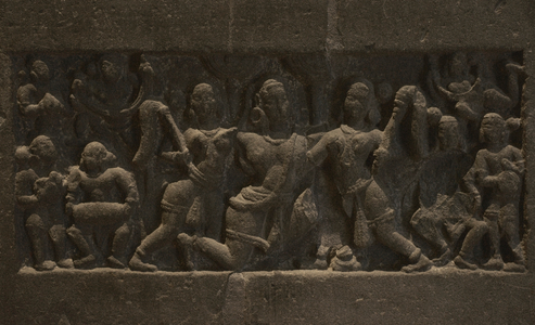 Stele of hindu warriors, detail, 10th-13th centuries (relief)