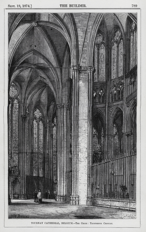 Tournay Cathedral, Belgium (engraving)